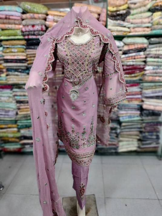 3Pc Chiffon Suit Party Wear