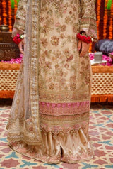 FSP-049 – Ivory Gold & Blush Pink Luxury Embroidered Formal Suit
