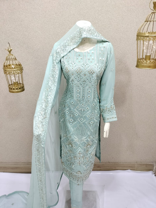 3Pc Chiffon Suit