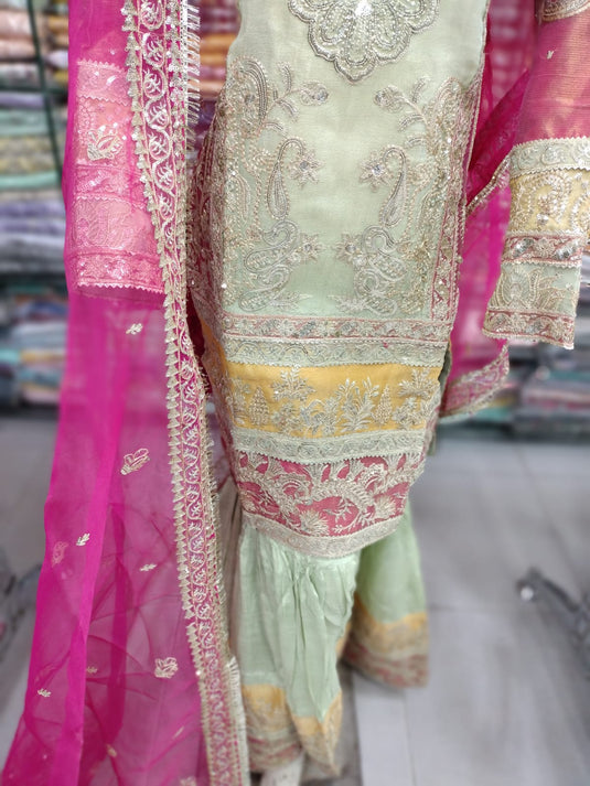 3Pc Organza Gharara