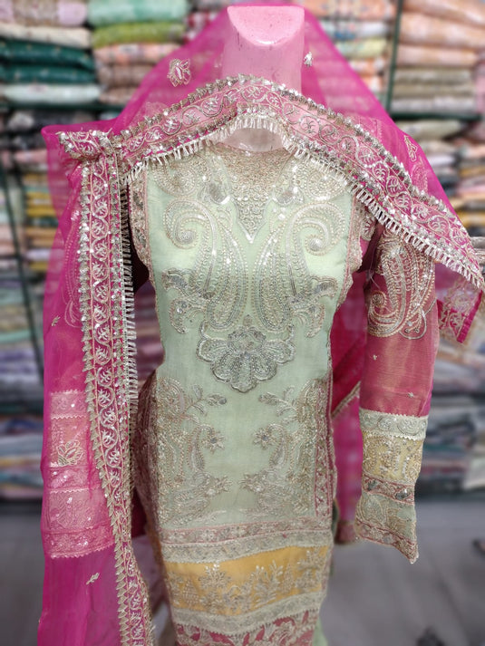 3Pc Organza Gharara