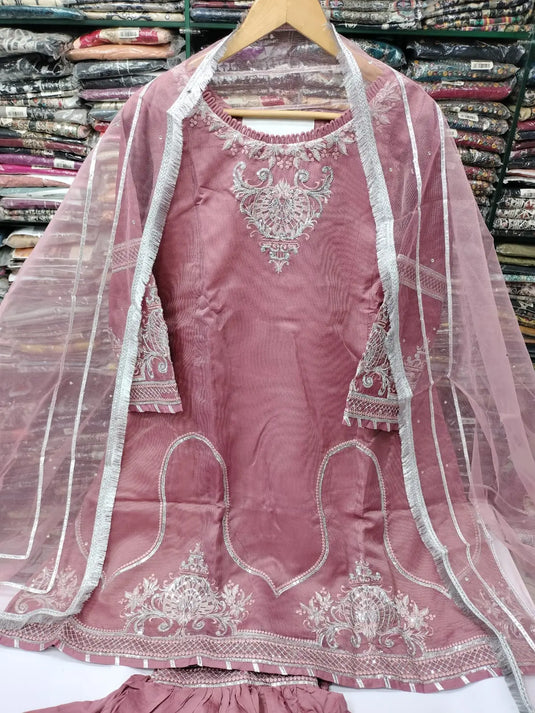 Fancy Khadi Net Sharara - Tanveer Collection