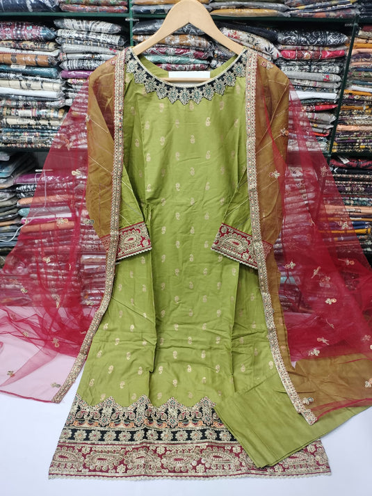 Cotton 3pc Fancy Dupatta