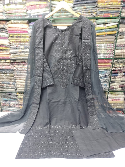 Cotton Embroidered 3pc Suit