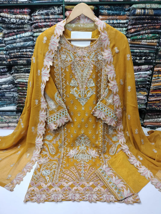 Chiffon Fancy Emb Suit