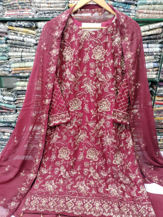 Chiffon Fancy Emb Gharara