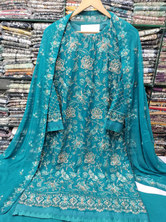 Chiffon Fancy Emb Gharara