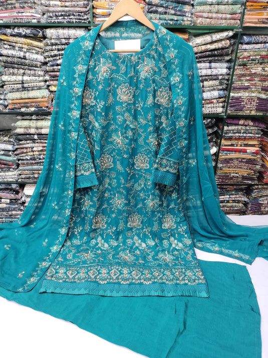 Chiffon Fancy Emb Gharara