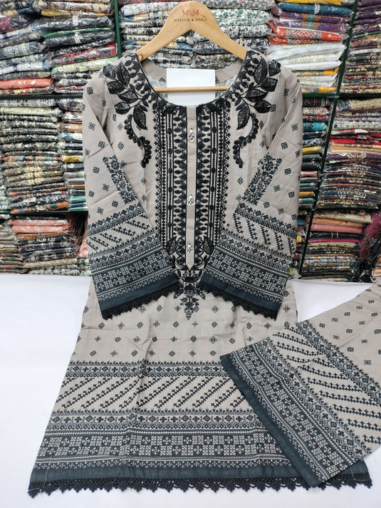 Printed Khaddar 2Pc