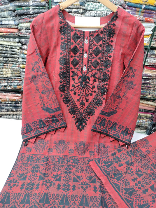 Printed Khaddar 2Pc