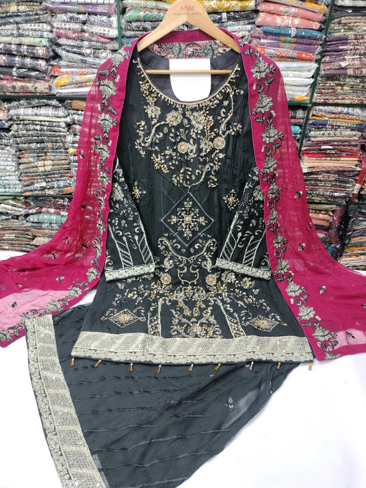 Chiffon Handmade Gharara