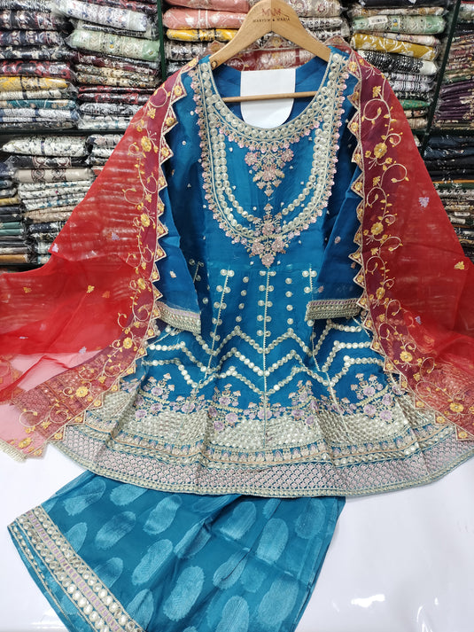 Organza Frock Style Gharara