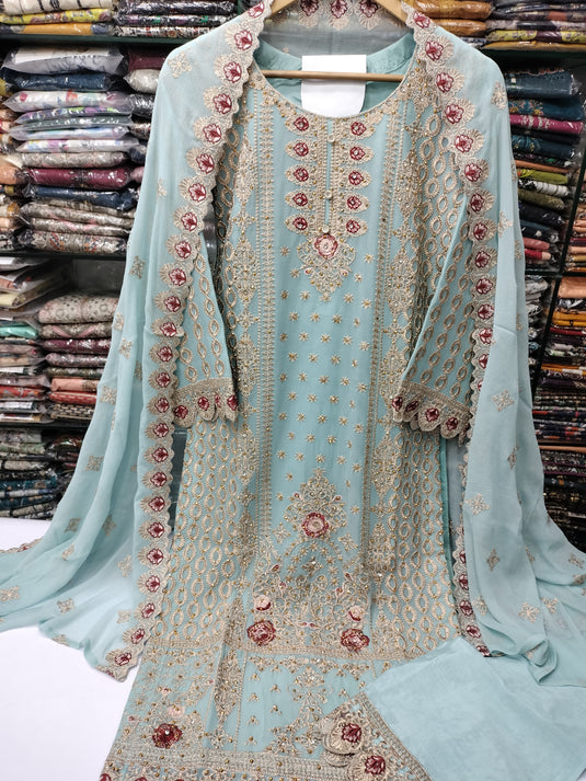 Chiffon Tilla Emb Suit