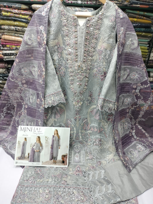 Minhal By Ramsha Organza 3pc