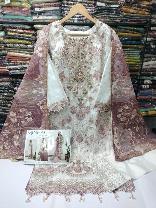 Minhal By Ramsha Organza 3pc