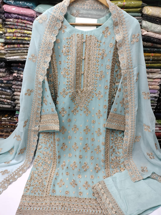 Chiffon Tilla Emb Fany Suit