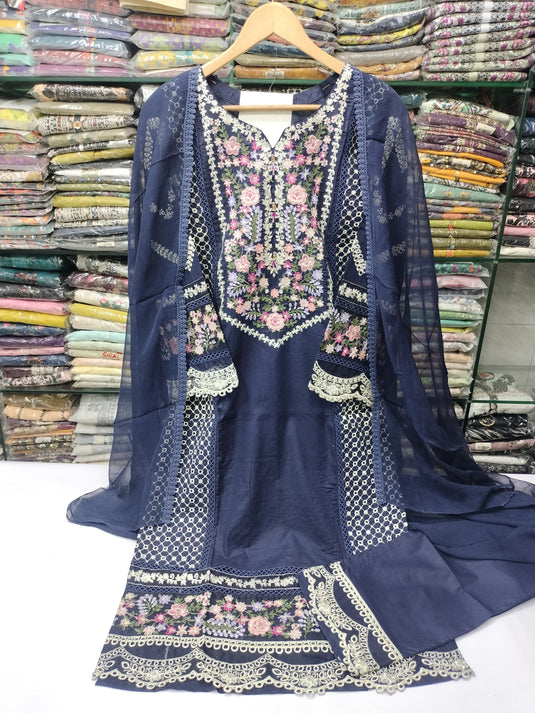 Cotton Embroidered 3pc