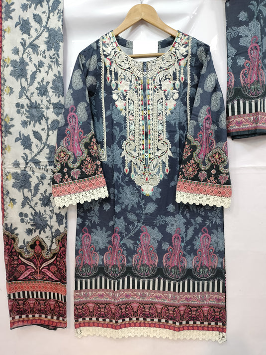 Lawn Digital Printed Plazu Suit