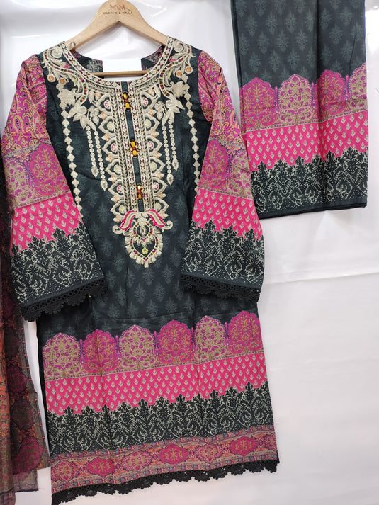 Lawn Digital Printed Plazu Suit