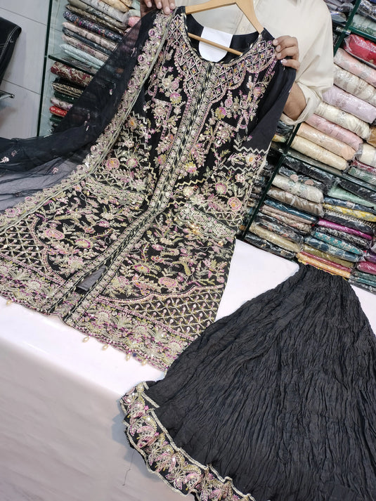 Embroidered Chiffon Dress Collection 2024 Tanveer Collection