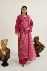 MTK-017 – Raspberry Pink Floral Embroidered 2 Piece Suit