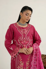 MTK-017 – Raspberry Pink Floral Embroidered 2 Piece Suit