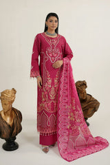 MTK-017 – Raspberry Pink Floral Embroidered 2 Piece Suit