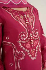 MTK-017 – Raspberry Pink Floral Embroidered 2 Piece Suit