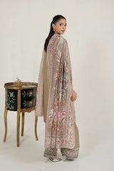 MTK-021 – Olive Taupe Floral Embroidered Farshi Shalwar Pakistani Pret Suit