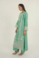 MTK-020 – Mint Green Floral Embroidered 3 Piece Pakistani Suit