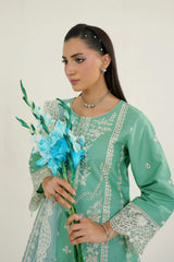MTK-020 – Mint Green Floral Embroidered 3 Piece Pakistani Suit