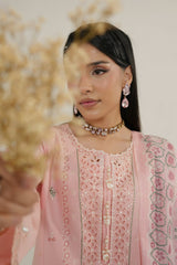 MTK-019 – Pastel Peach Floral Embroidered 3 Piece Pakistani Suit