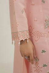 MTK-019 – Pastel Peach Floral Embroidered 3 Piece Pakistani Suit