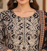 ELN-008 – Black & Beige  Embroidered  3 Piece Pakistani Suit