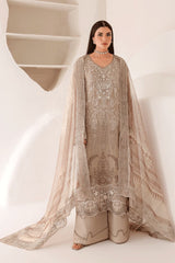 RM-ST-204 – Champagne Taupe Luxury Embroidered 3 Piece Pakistani Formal Suit