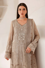 RM-ST-204 – Champagne Taupe Luxury Embroidered 3 Piece Pakistani Formal Suit