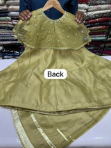 KD-MX-006 – Girls Luxury Organza Cap Shawl Style Frock with Plazo TANVEER COLLECTION