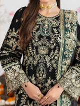 VEL004 – Black Luxury Sequin Embroidered Micro Velvet 3 Piece Suit TANVEER COLLECTION