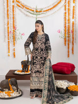 VEL004 – Black Luxury Sequin Embroidered Micro Velvet 3 Piece Suit TANVEER COLLECTION