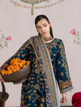 VEL008 – Deep Teal Blue Luxury Sequin Embroidered Micro Velvet 3 Piece Suit TANVEER COLLECTION