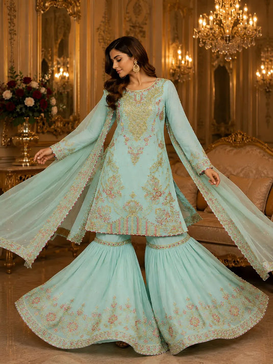 ABL 123 Fully Handmade Bridal Gharara Set TANVEER COLLECTION