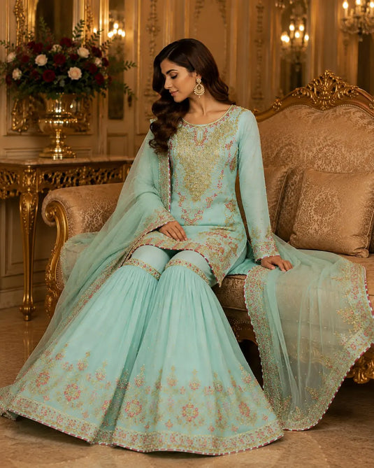 ABL 123 Fully Handmade Bridal Gharara Set TANVEER COLLECTION