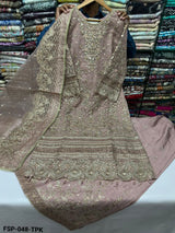 FSP-048 – Dusty Pink Luxury Embroidered 3 Piece Formal Suit