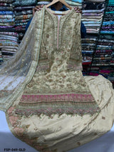 FSP-049 – Ivory Gold & Blush Pink Luxury Embroidered Formal Suit